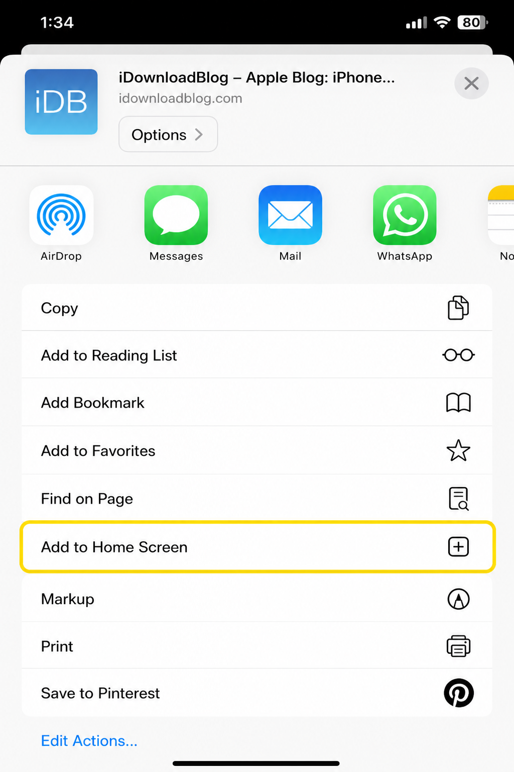 2. Add to Home Screen